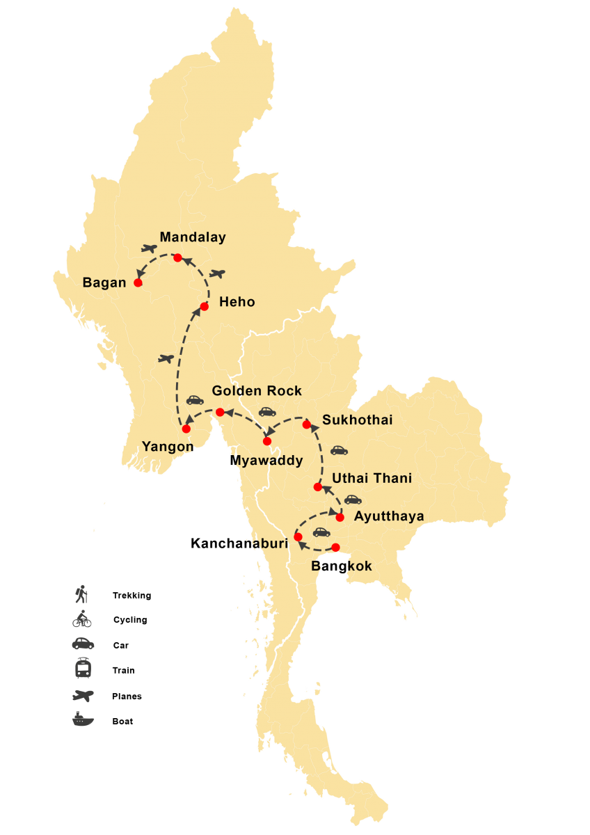 Myanmar & Thailand by Myawaddy Border 16 Days